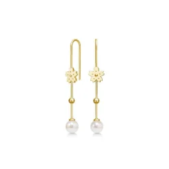 Polar Jewelry Sakura Hanging Pearl Forgyldt Øreringe