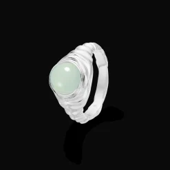 Studio Z Endless Waves Sølv Ring med Grøn Zirkonia