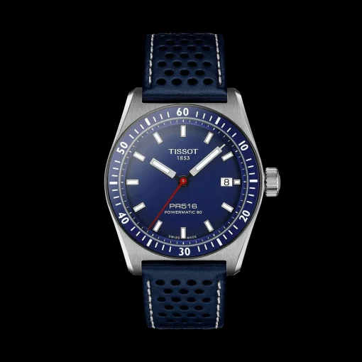 TISSOT PR516 POWERMATIC 80 MED BLÅ URSKIVE 38MM
